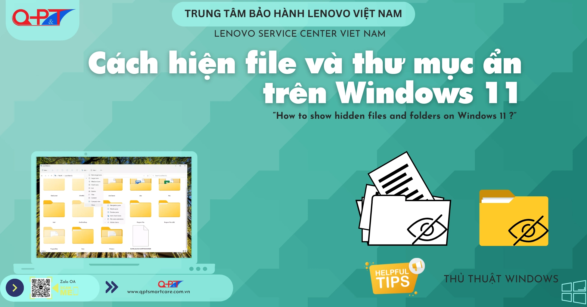 Cách hiện file và thư mục ẩn trên Windows 11